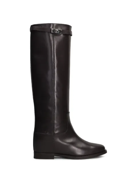 Via Roma 15 buckled leather knee-high boots