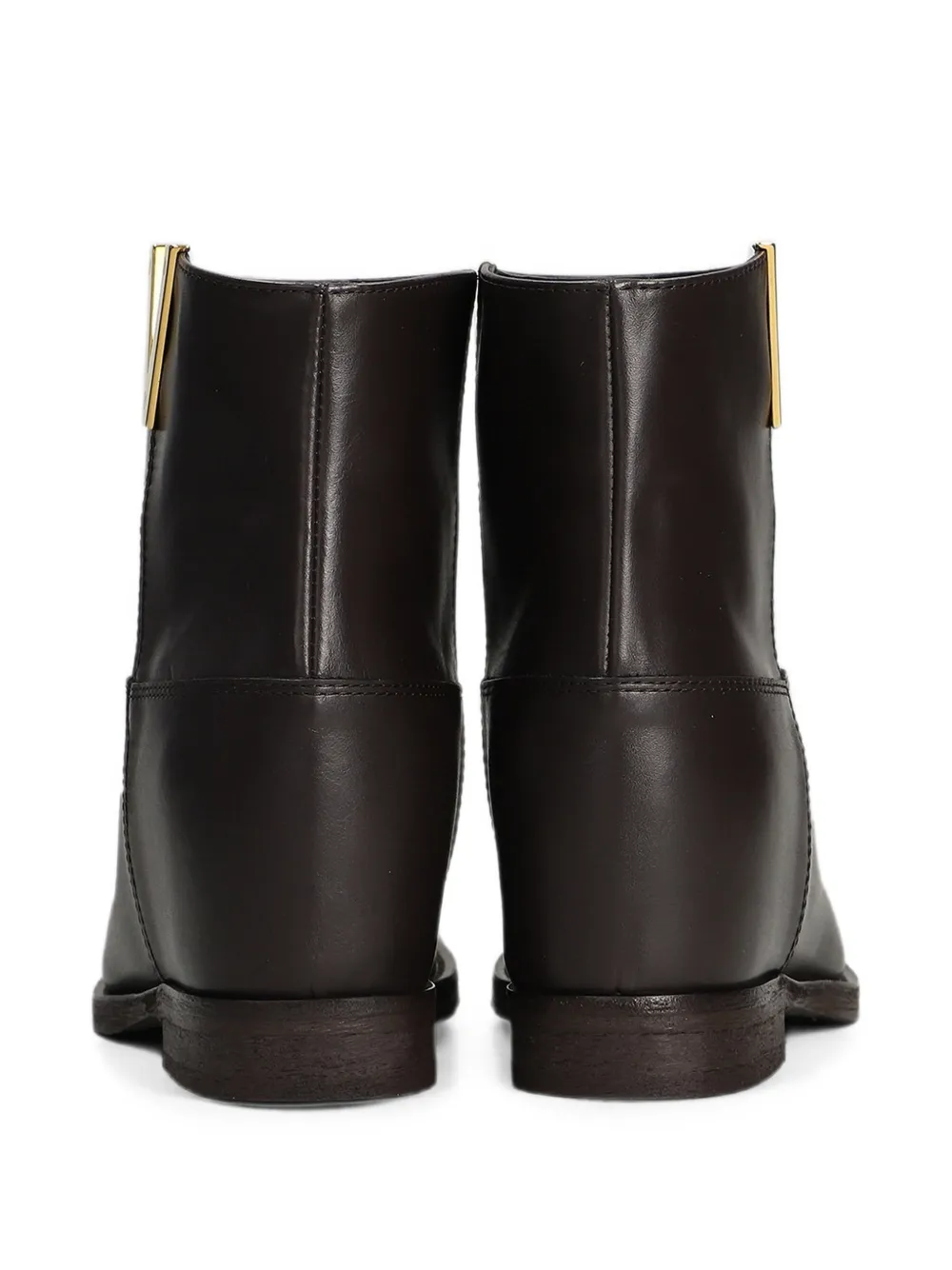 Via Roma 15 V-plaque inner-wedge heel ankle boots Bruin