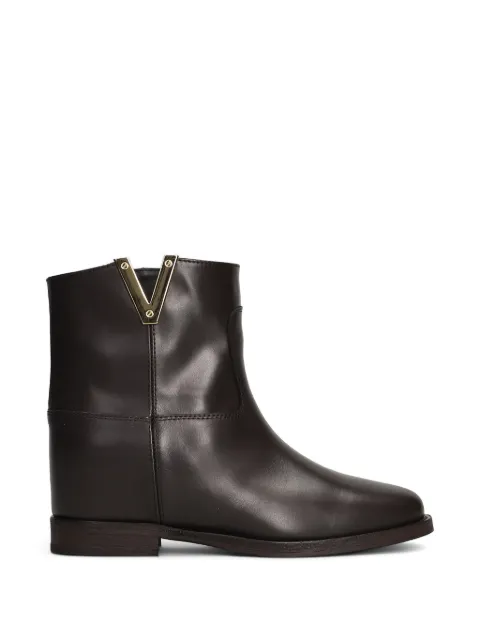 Via Roma 15 V-plaque inner-wedge heel ankle boots