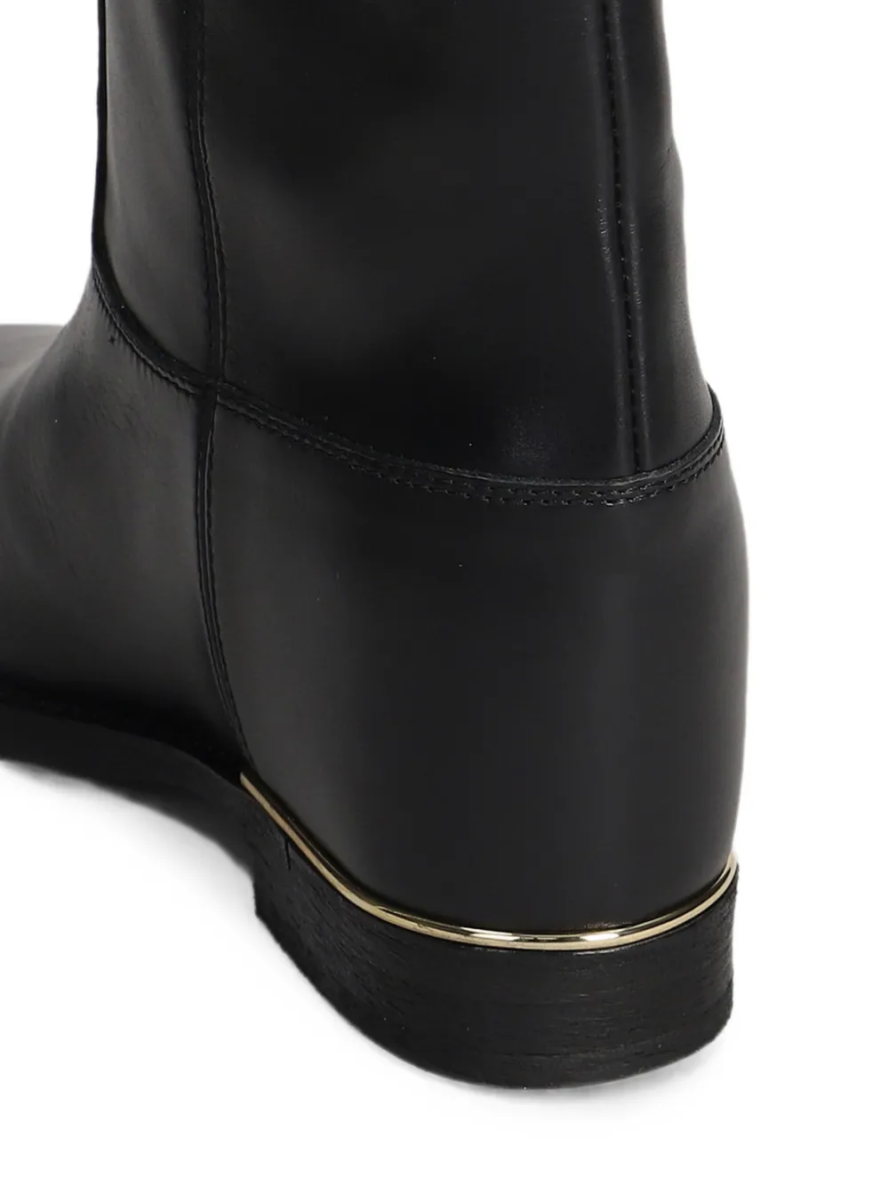 Via Roma 15 v-neck leather boots Zwart