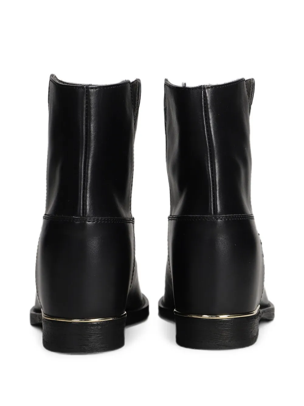 Via Roma 15 v-neck leather boots Zwart