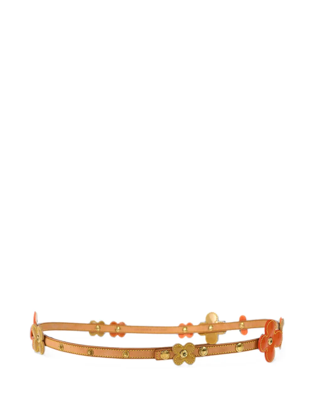 Louis Vuitton Pre-Owned 2002 Lexington flower-motif belt - Nude