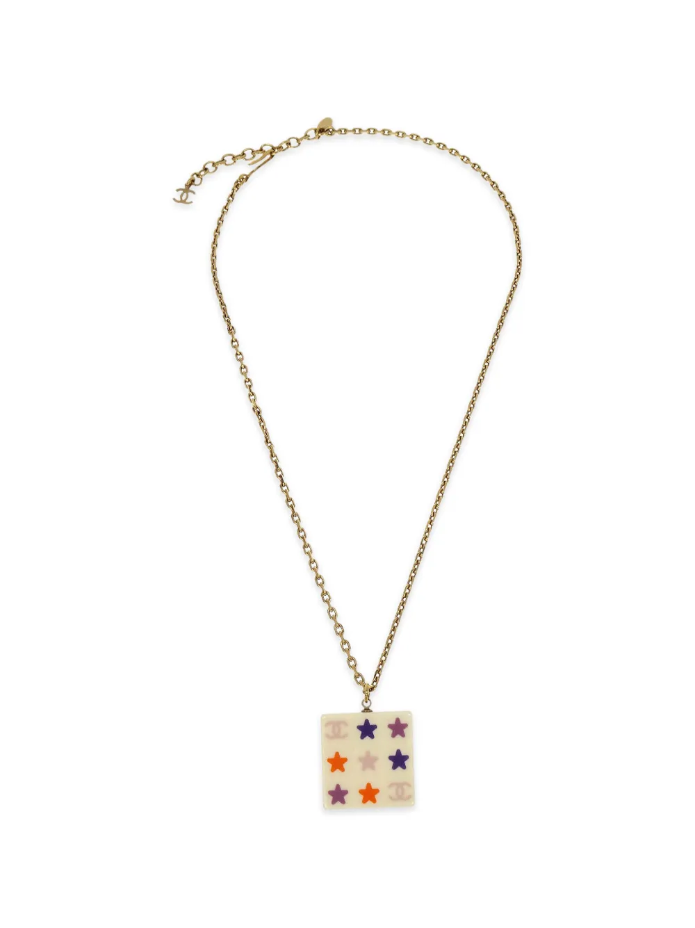 CHANEL Pre-Owned 2003 Square Chain pendant necklace - Oro