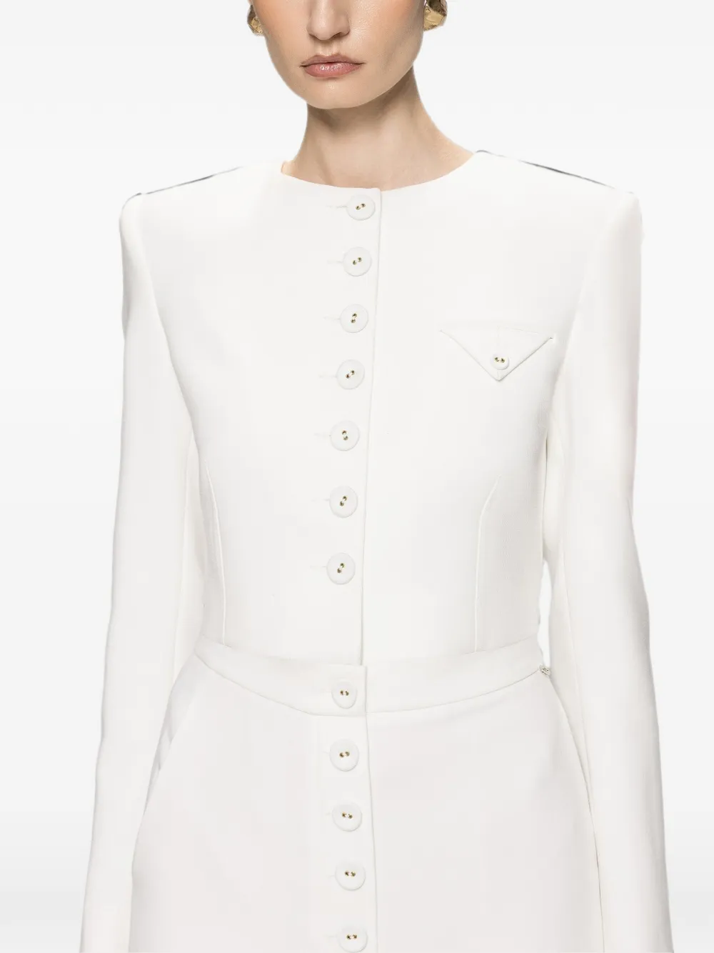 NISSA Cropped jack met knopen Wit