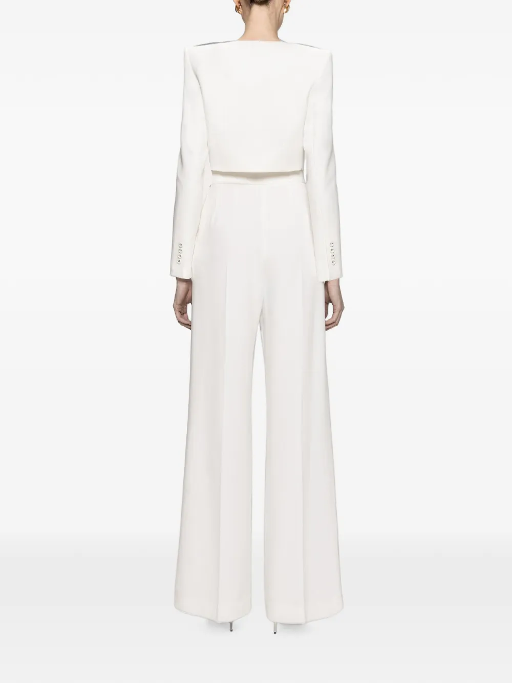 NISSA Cropped jack met knopen Wit