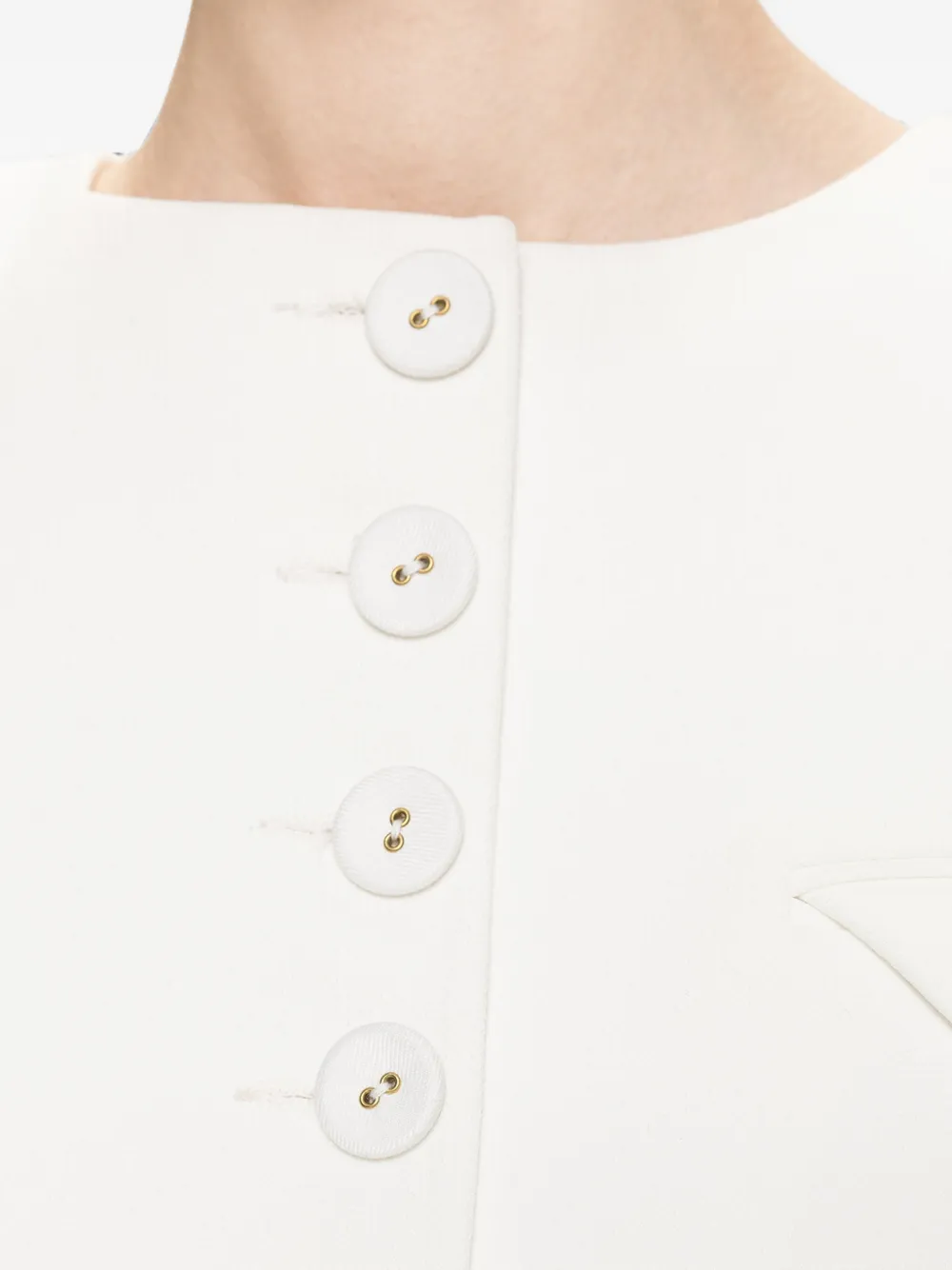 NISSA Cropped jack met knopen Wit