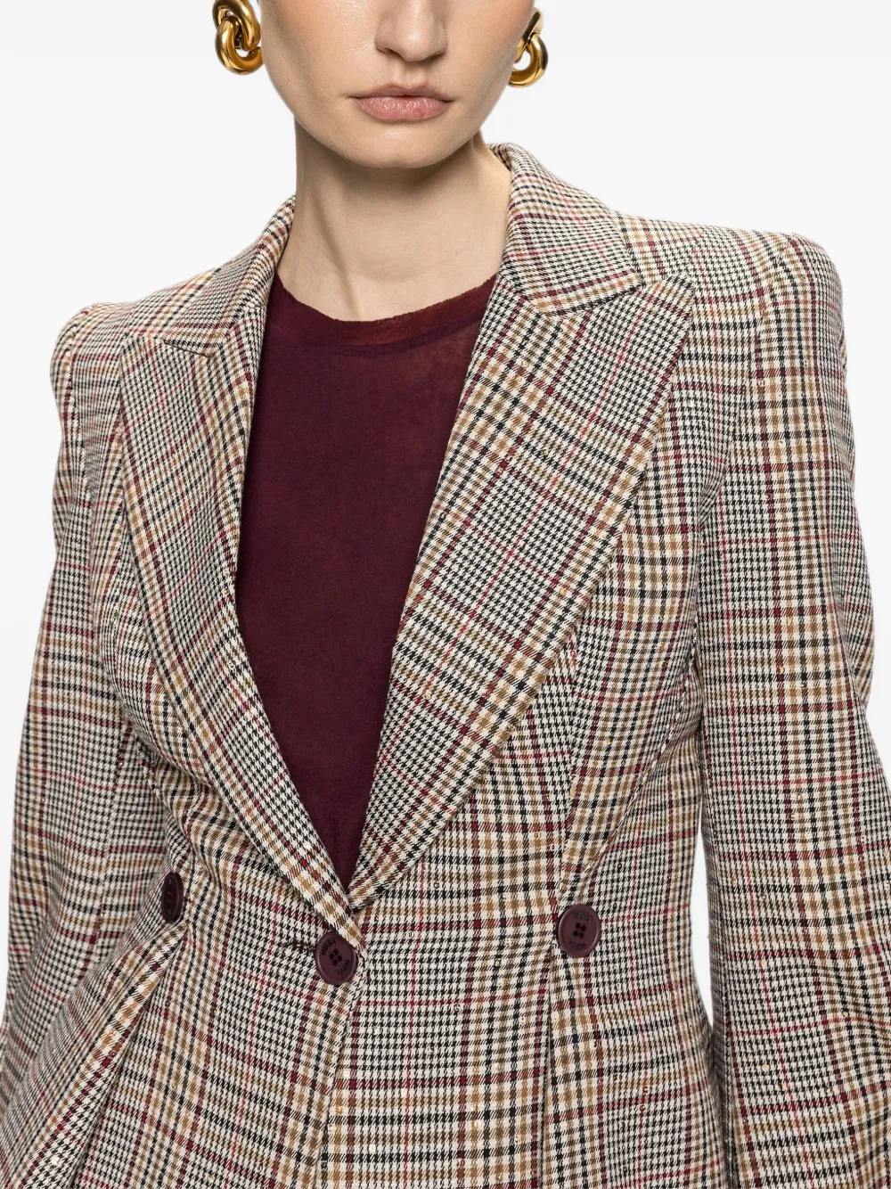 NISSA Geruit colbert Beige