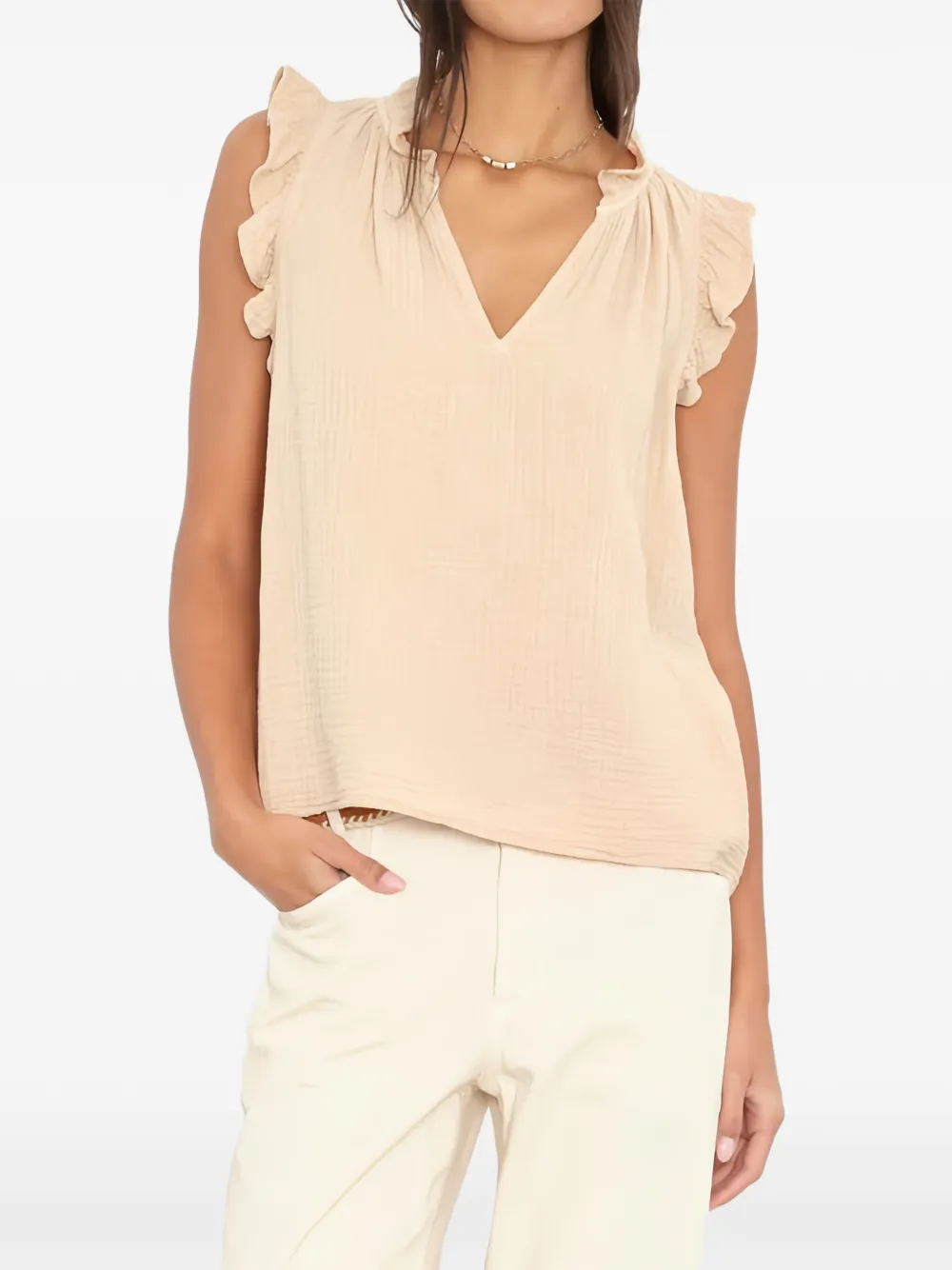 Xirena Bex ruffled top - Toni neutri