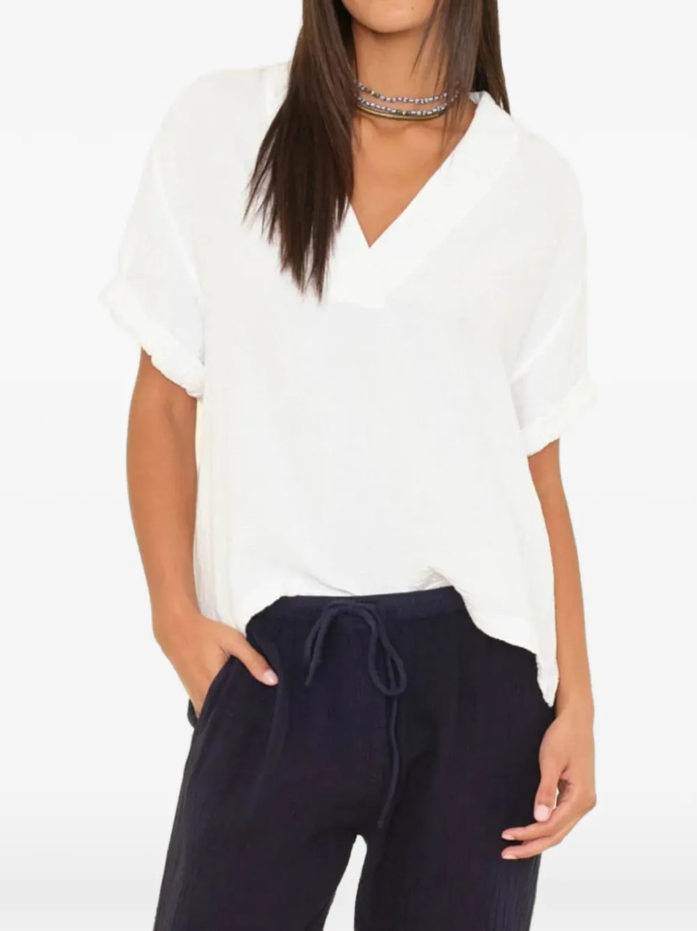 Xirena Avery crinkled-texture top - Bianco
