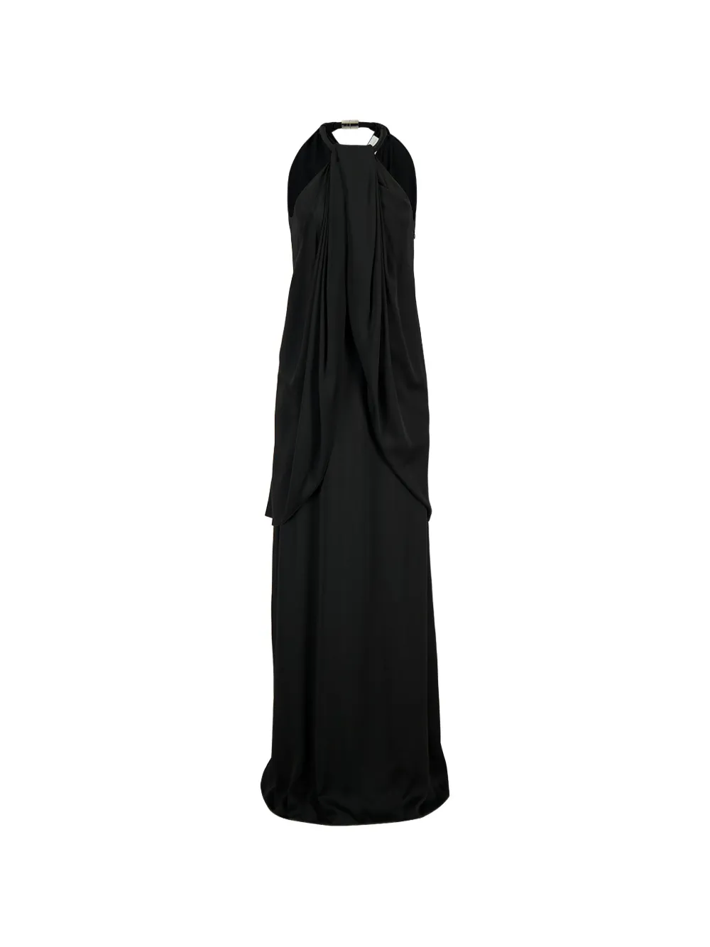 Stella McCartney draped satin gown - Schwarz