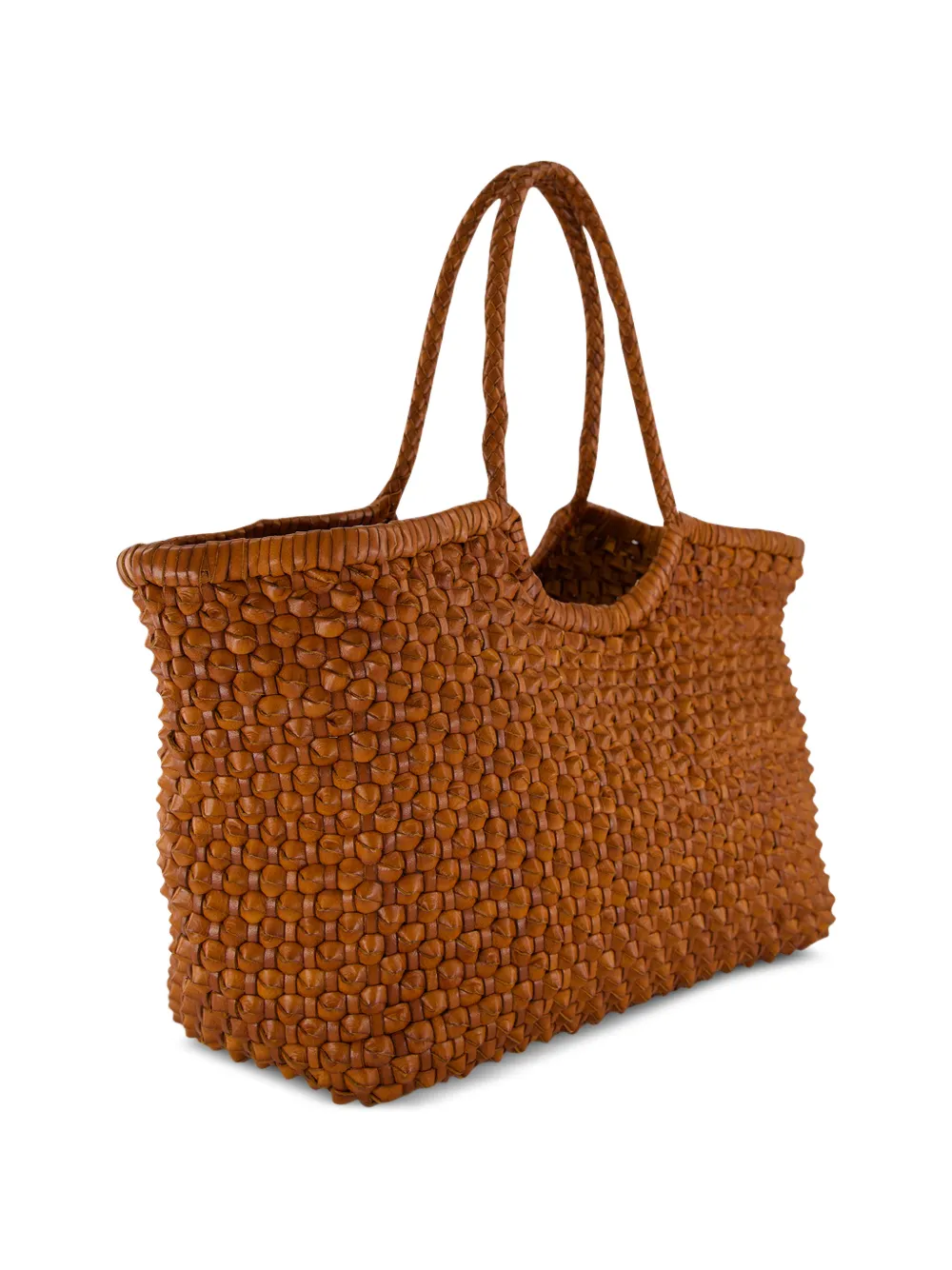 DRAGON DIFFUSION Nantucket Cactus geweven leren shopper Bruin