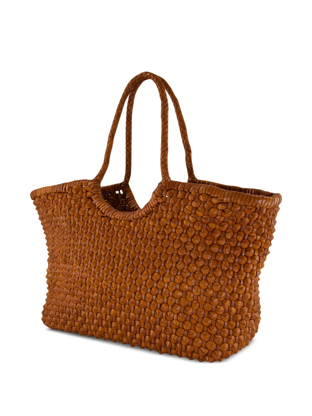 DRAGON DIFFUSION Nantucket Cactus geweven leren shopper Bruin