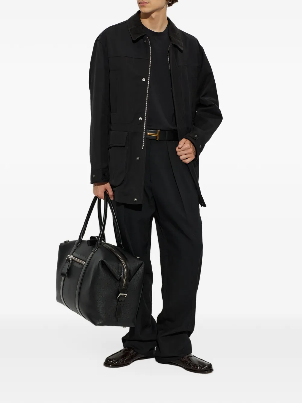 TOM FORD Jack met twill kraag Zwart