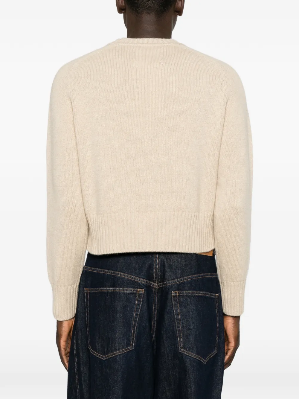 extreme cashmere Please trui met geribbelde afwerking Beige