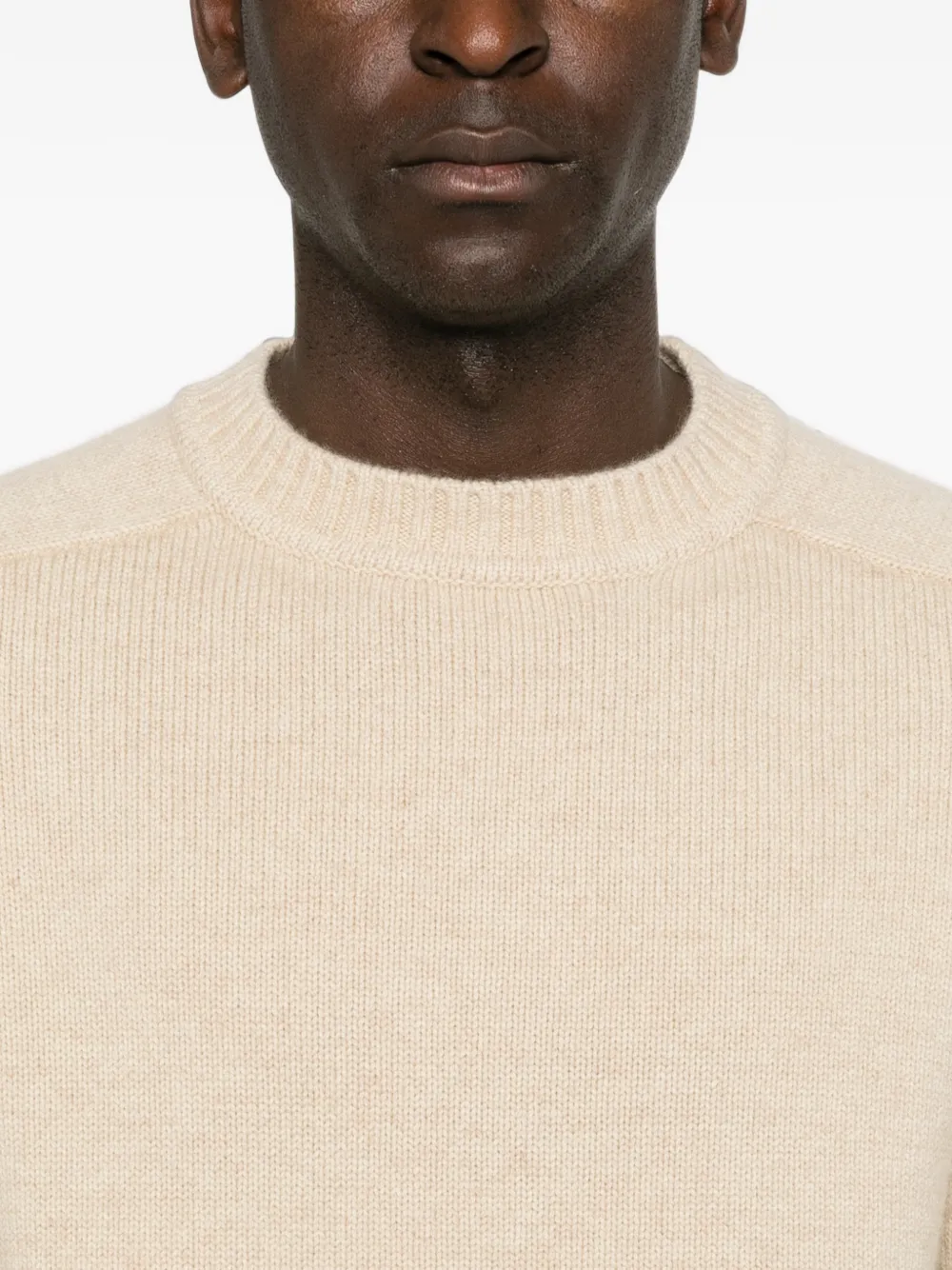 extreme cashmere Please trui met geribbelde afwerking Beige