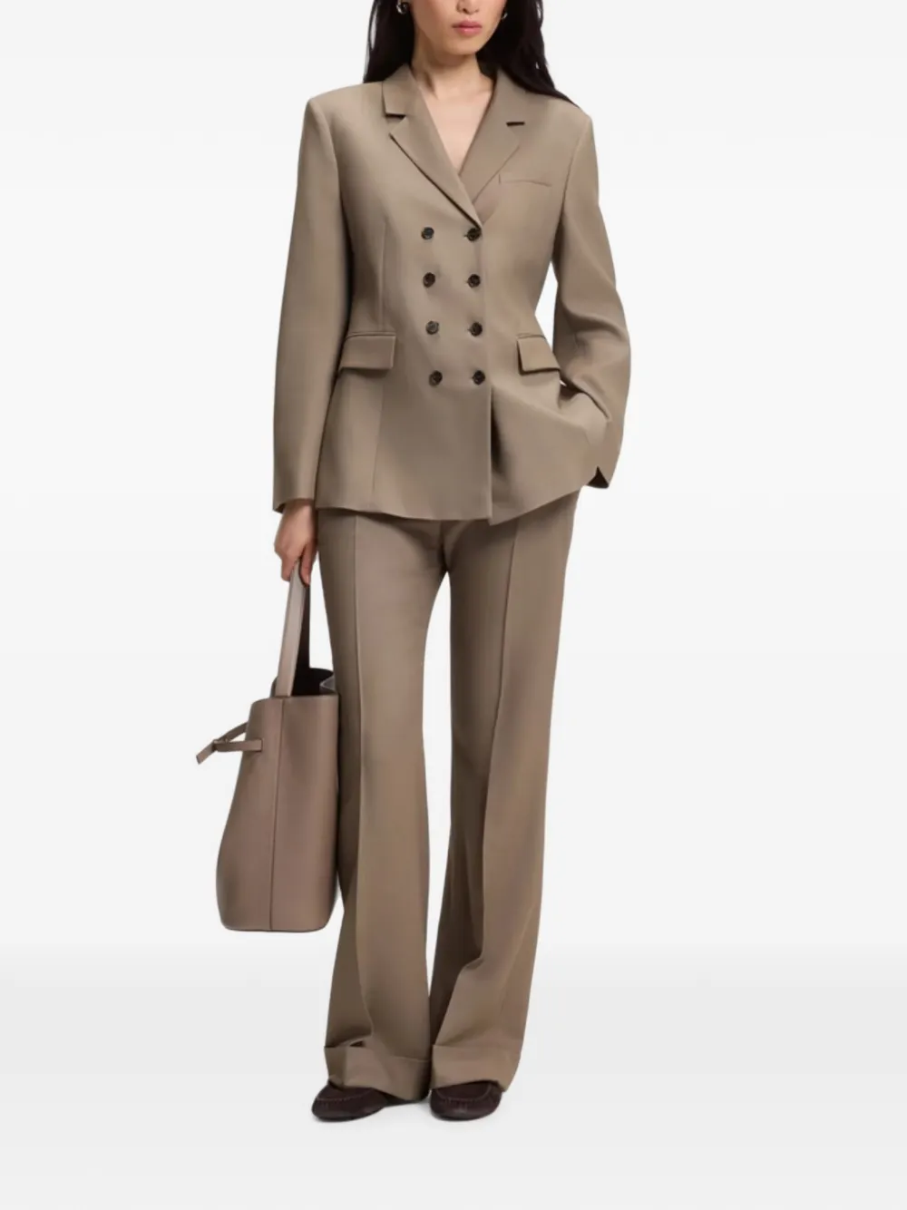 BOSS Blazer met dubbele rij knopen Bruin