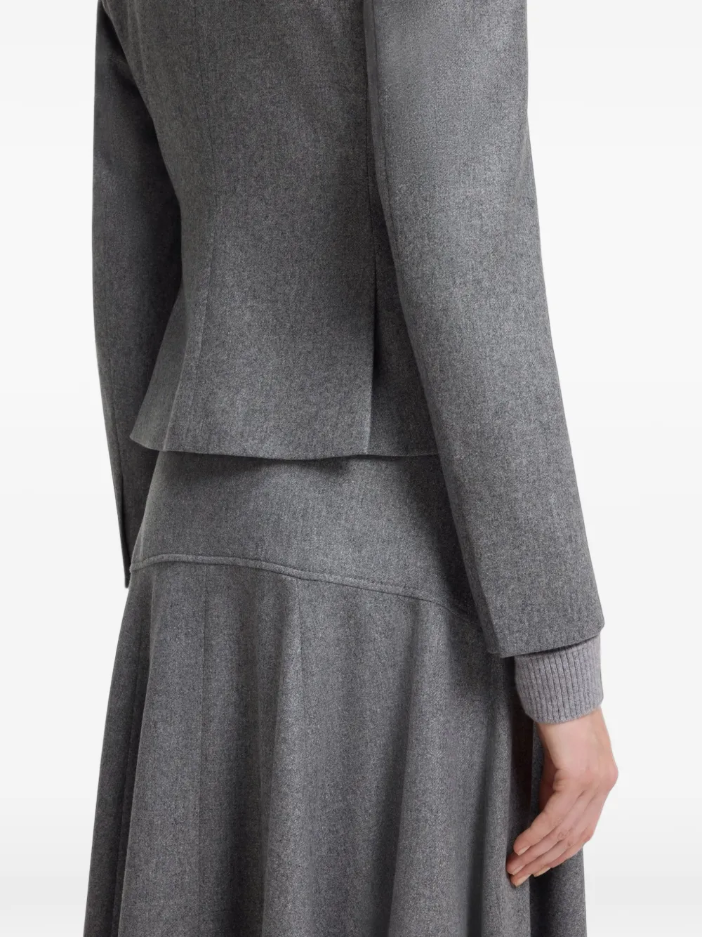 BOSS Slim-fit blazer van flanel Grijs