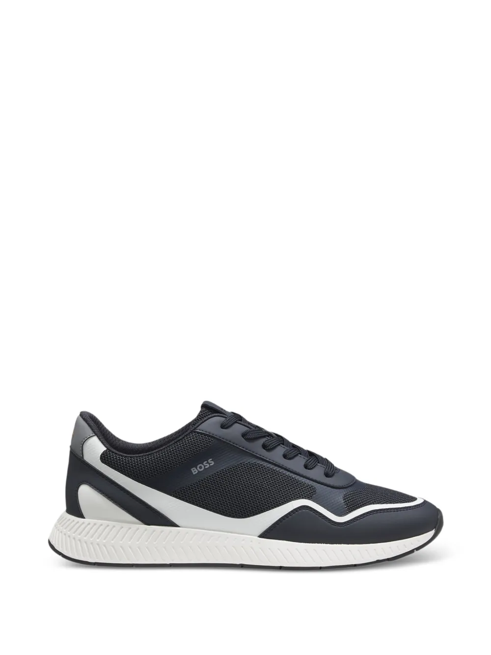 BOSS mesh trainers with ribbed sole Blauw