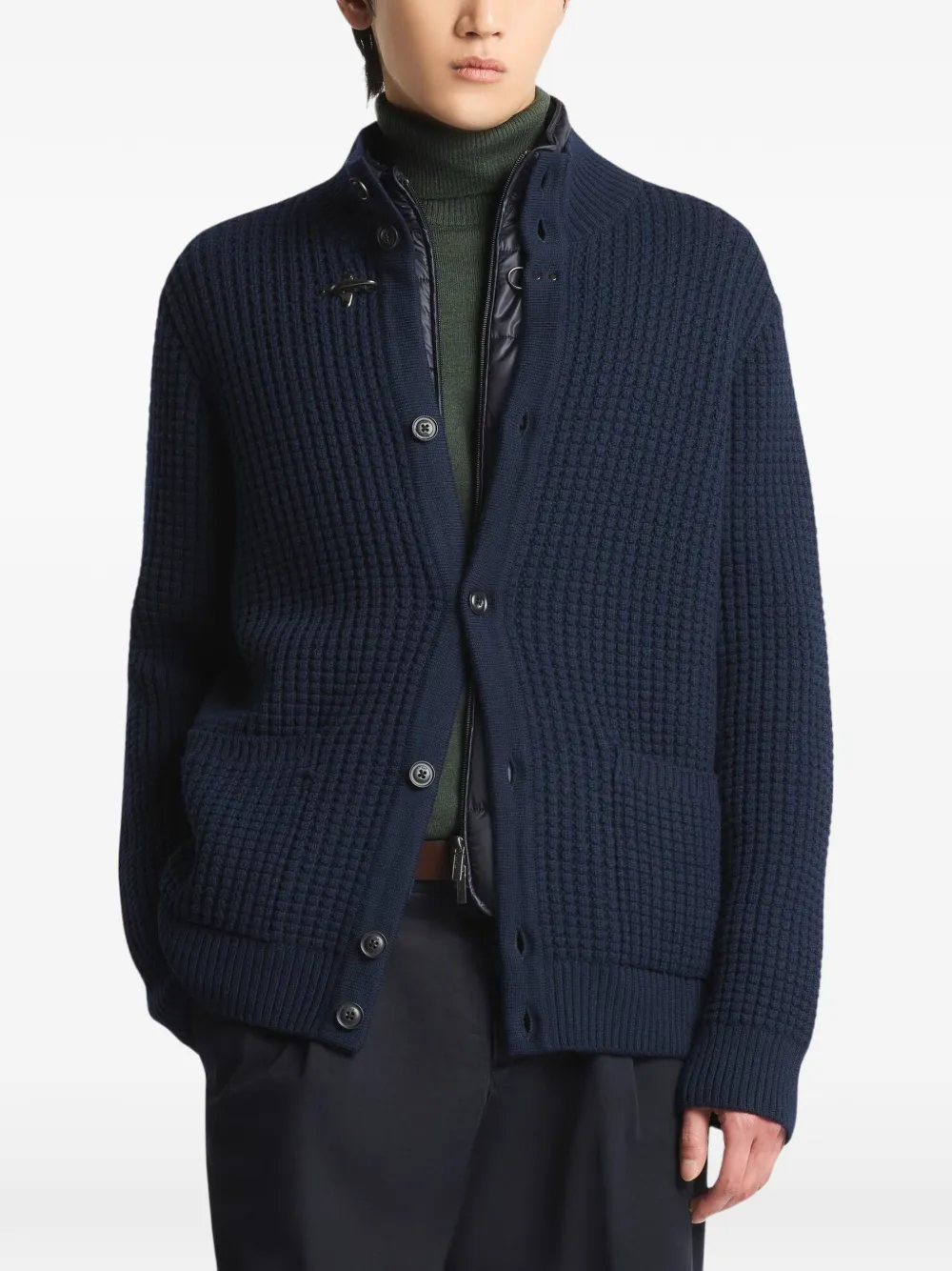 Fay 3-in-1 wafelgebreid vest Blauw