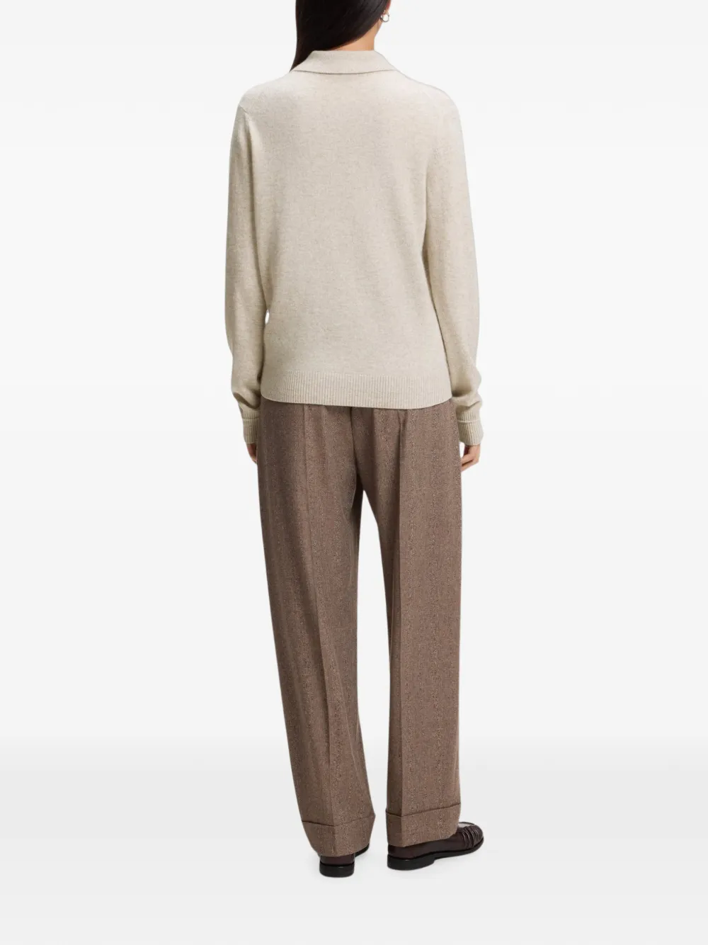BOSS Pure kasjmier polotrui Beige