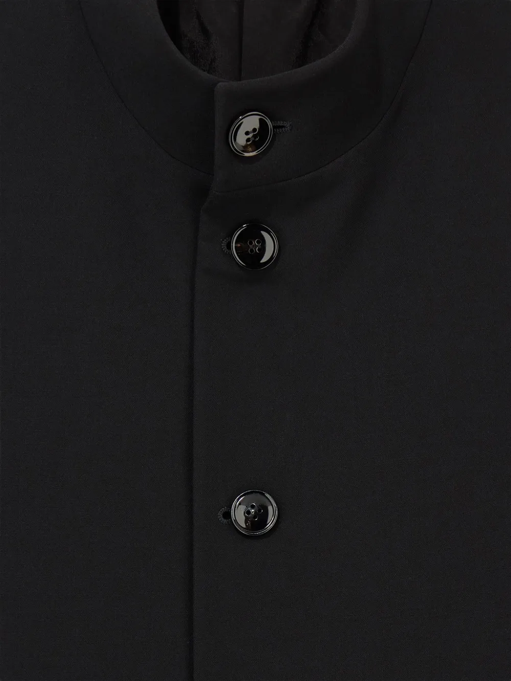 Giorgio Armani Wollen jack met ronde opstaande kraag Zwart