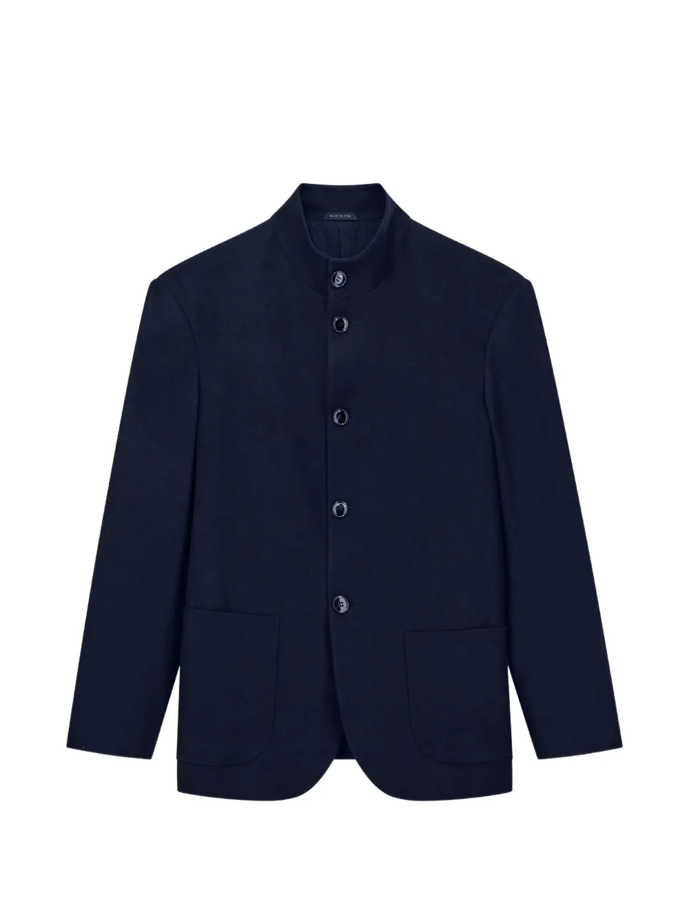 Giorgio Armani mandarin-collar wool blazer - Blau