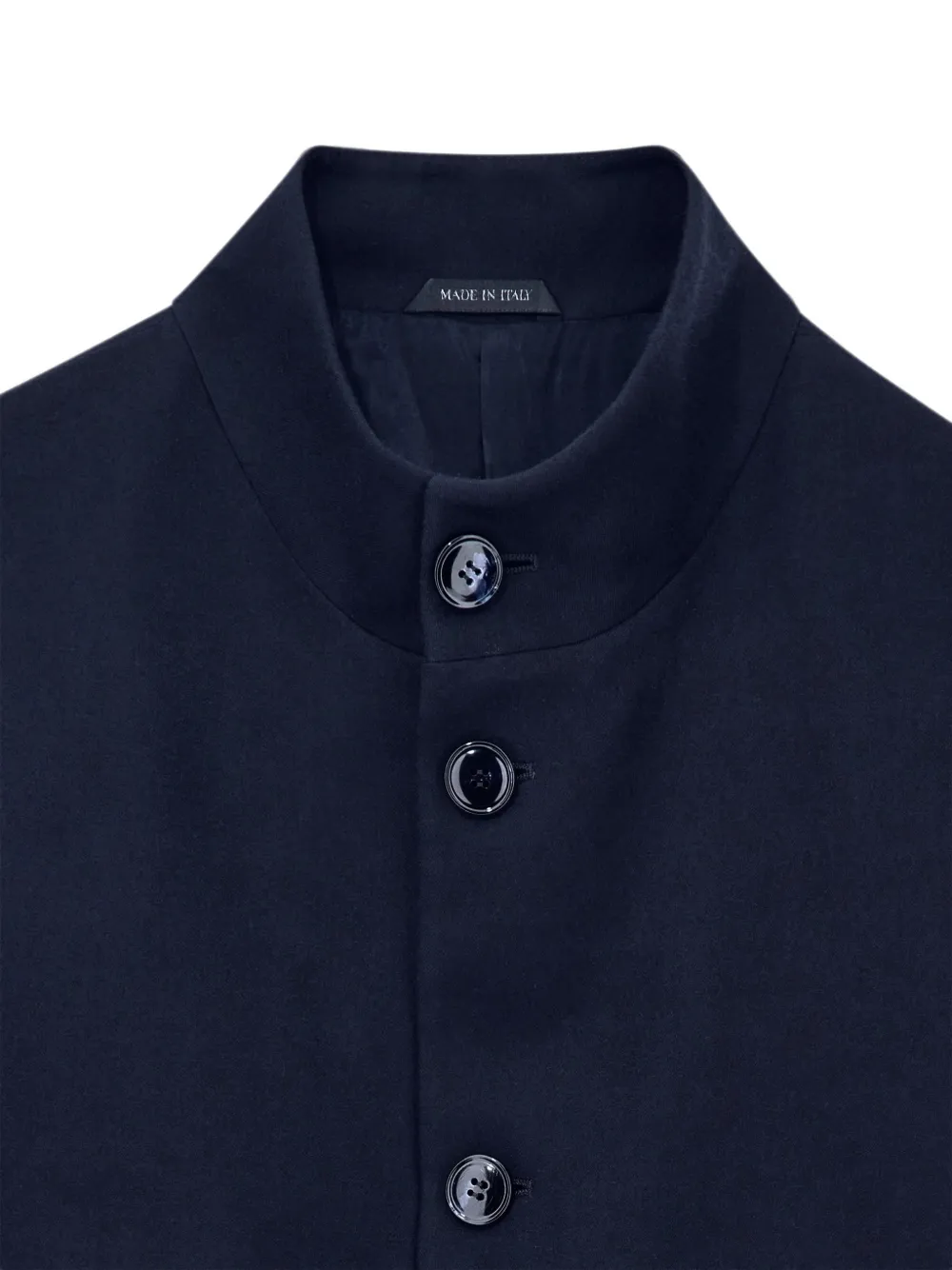 Giorgio Armani Wollen blazer met ronde opstaande kraag Blauw