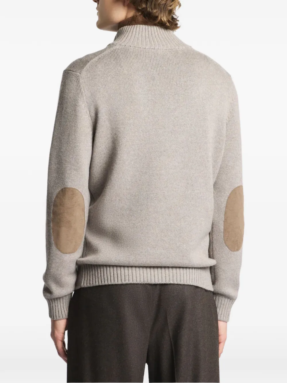 Fay Wollen trui met houtje-touwtje sluiting Beige