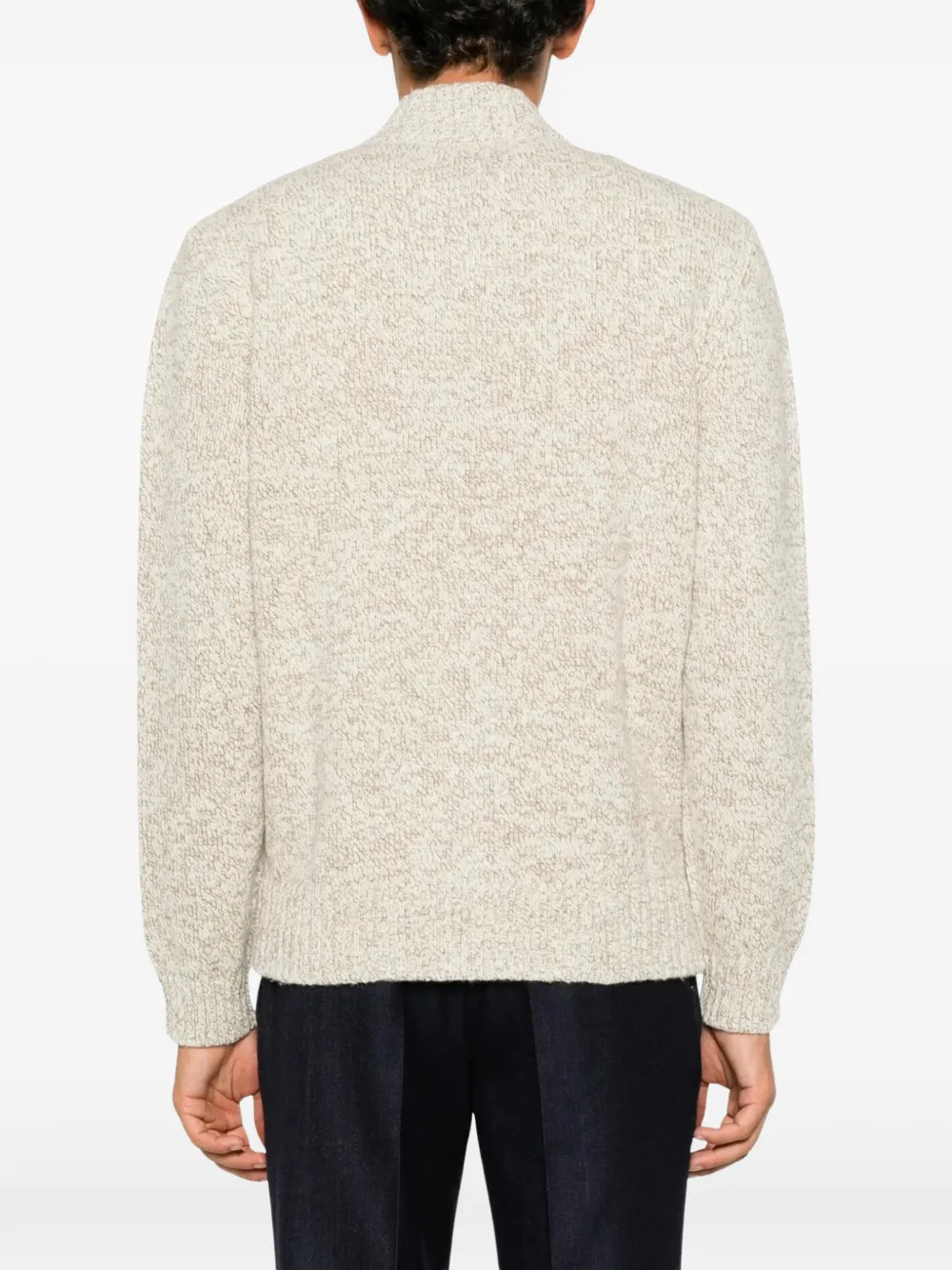 Lardini Marl gebreide trui met rits Beige