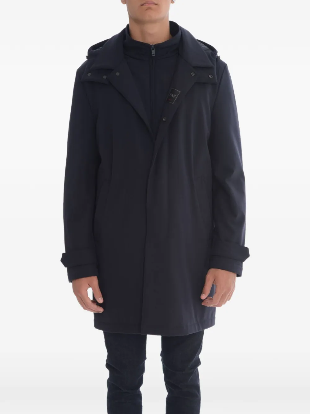 Fay Jas met knoopsluiting en gelaagde hals Blauw