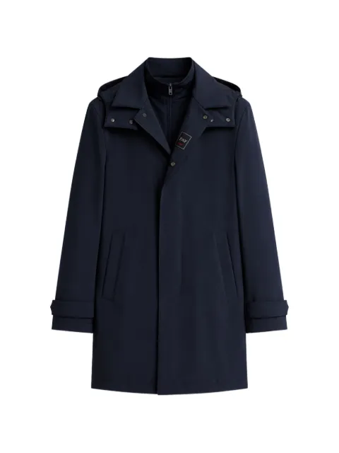 Fay button-fastening layered-neck coat