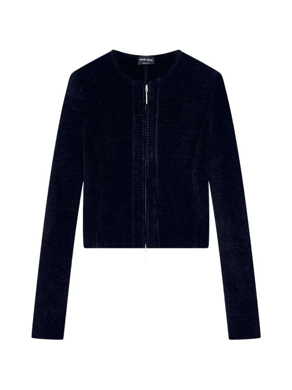 Giorgio Armani chenille-effect zip-up jacket - Blu