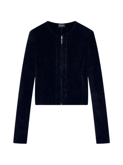 Giorgio Armani chenille-effect zip-up jacket
