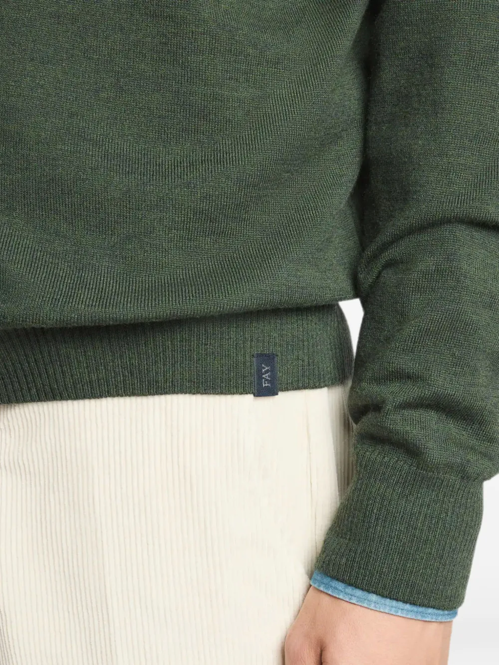 Fay Trui met ronde hals en geribbelde afwerking Groen