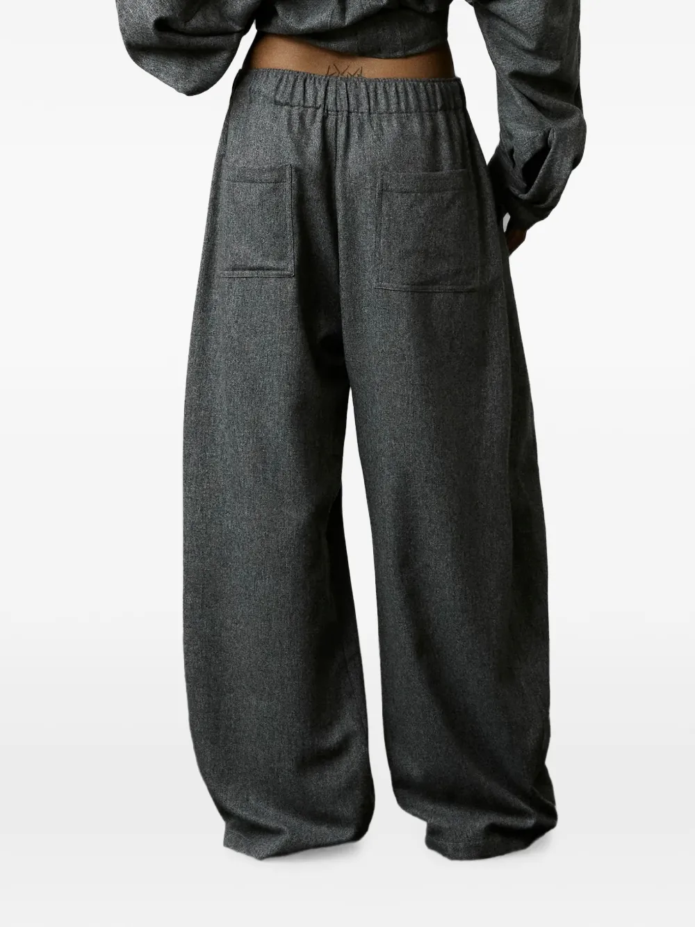THELATEST Dora broek met elastische taille en trekkoord Grijs
