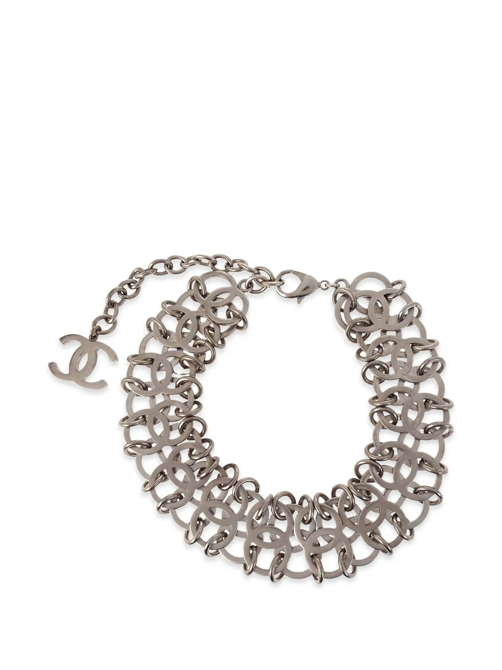 CHANEL Pre-Owned 2016 Interlocking CC choker necklace - Argento