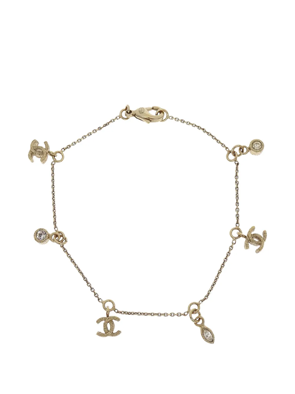 CHANEL Pre-Owned 2009 CC rhinestone charm bracelet - Oro