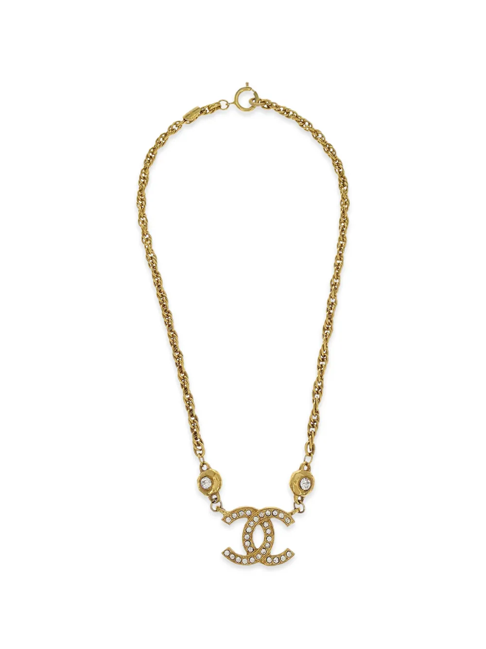 CHANEL Pre-Owned 1990-2000s CC crystal-embellished necklace - Oro