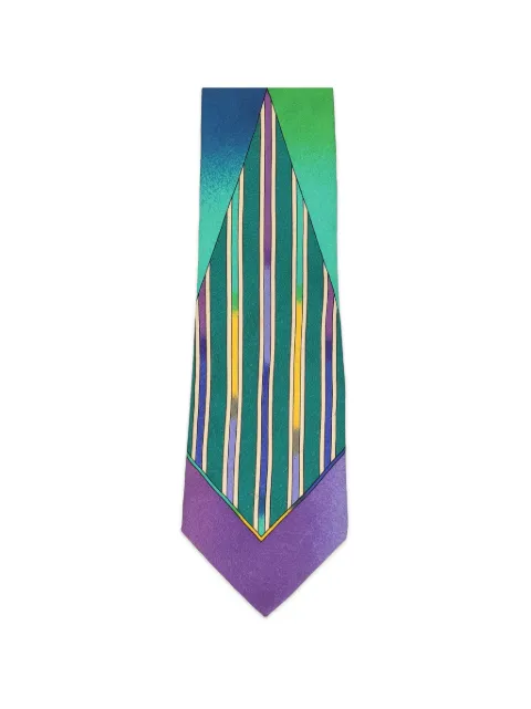 Versace Pre-Owned geometric-print striped tie