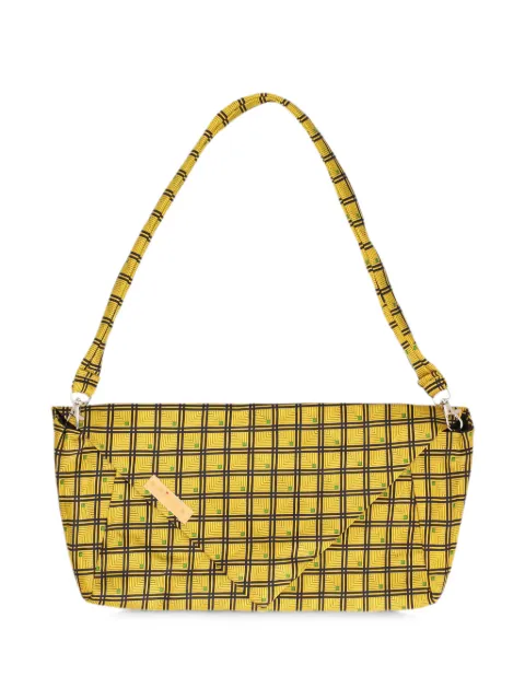 Vintage geometric-print envelope shoulder bag