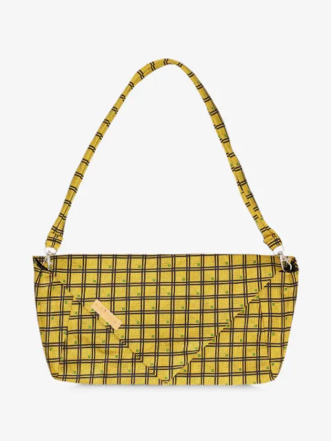 Vintage geometric-print envelope shoulder bag