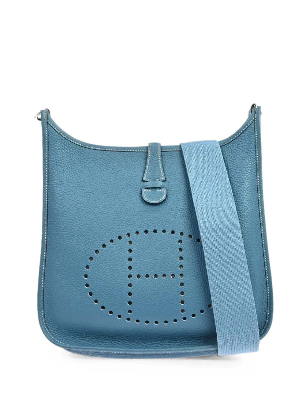 Pre-owned Hermes 2006 Pm Evelyne 1 Shoulder Bag In Blue
