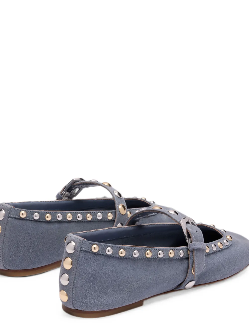 Stuart Weitzman Perry stud-embellished ballet flats Blauw
