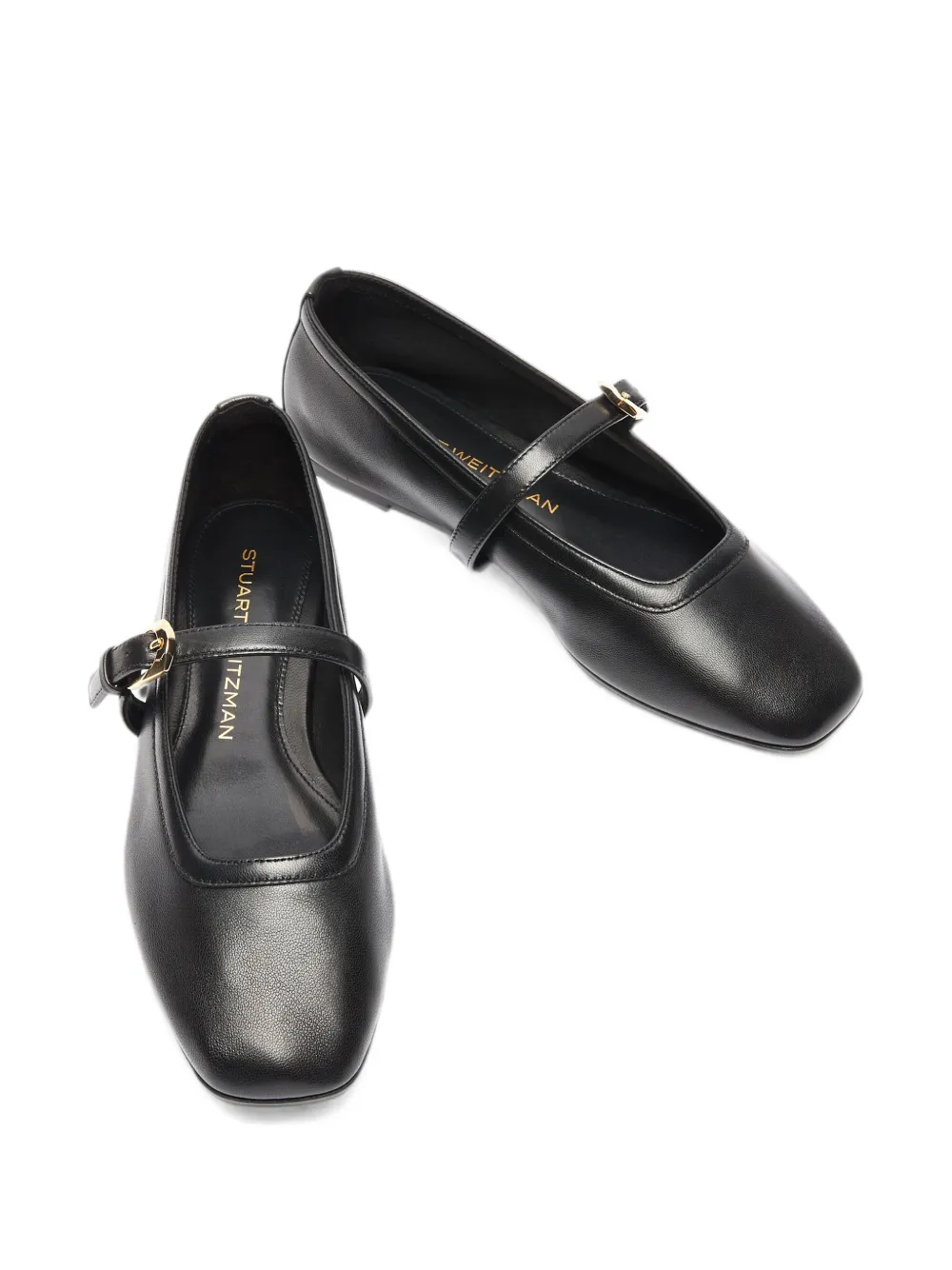 Stuart Weitzman Sai buckle-detail ballet flats Zwart
