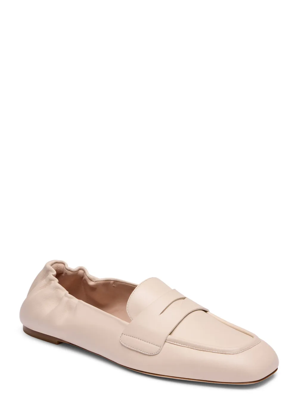 Stuart Weitzman Bryant elasticated leather loafers Beige