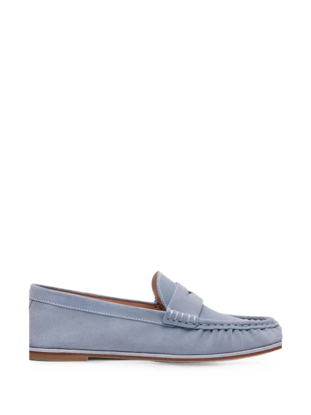 Stuart Weitzman Spencer Ruched Suede Loafers In Blue