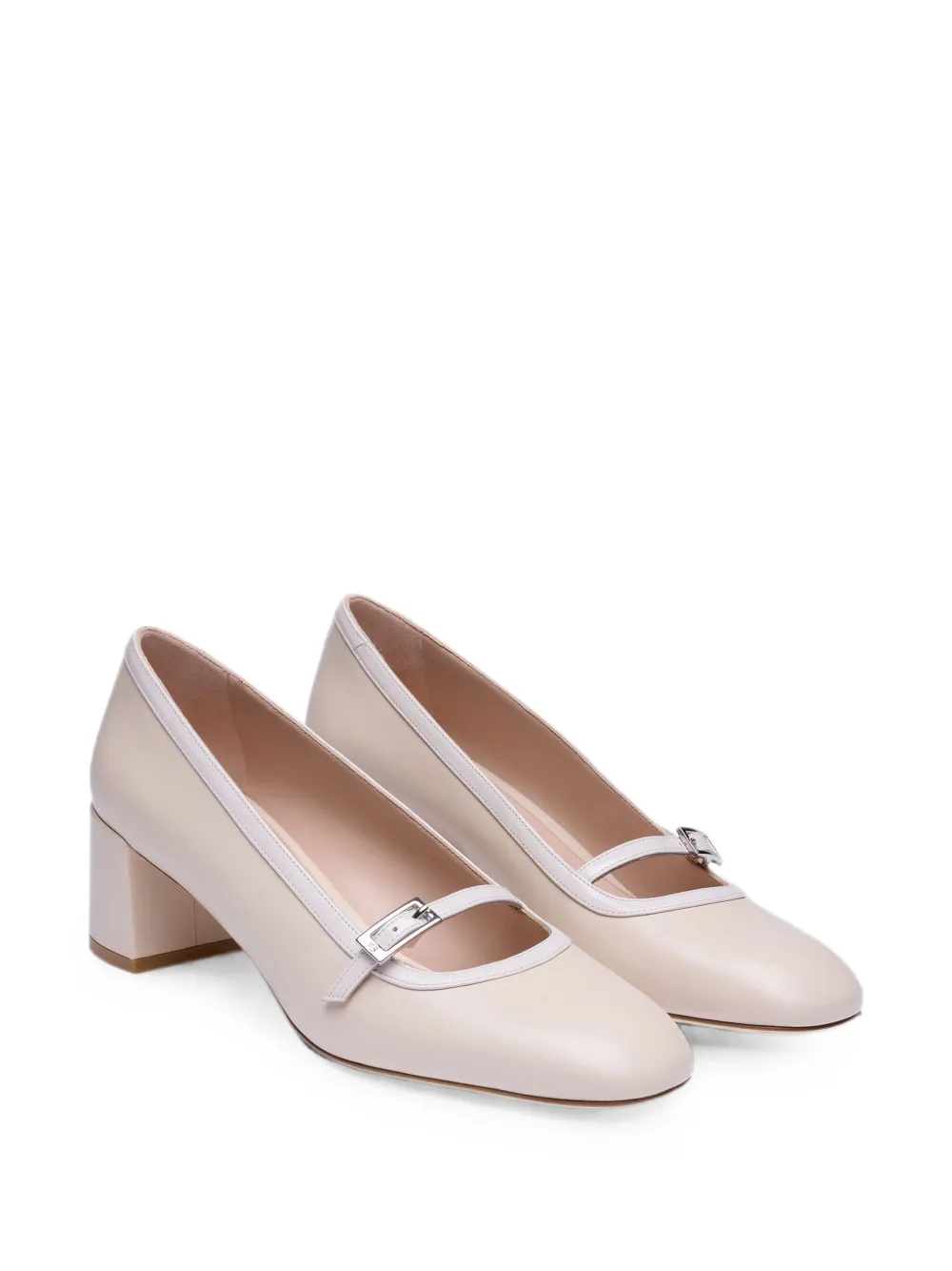 Stuart Weitzman Georgie buckle-strap pumps Beige