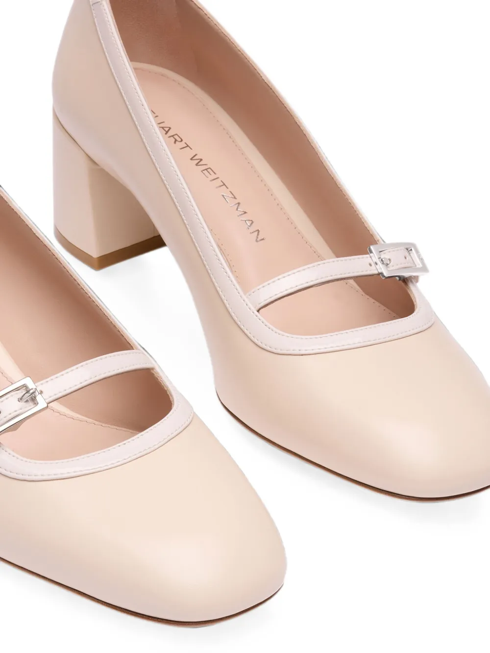 Stuart Weitzman Georgie buckle-strap pumps Beige