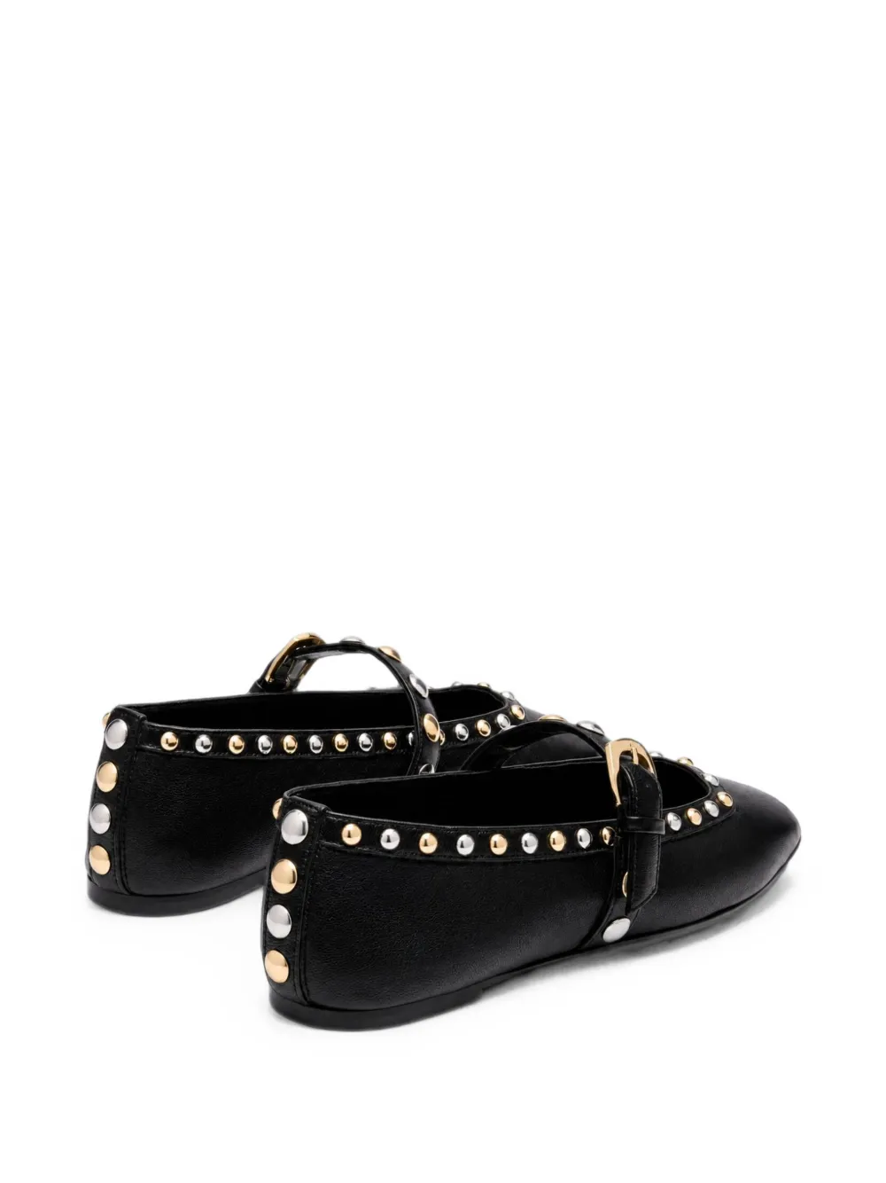 Stuart Weitzman Perry studded ballet flats Zwart
