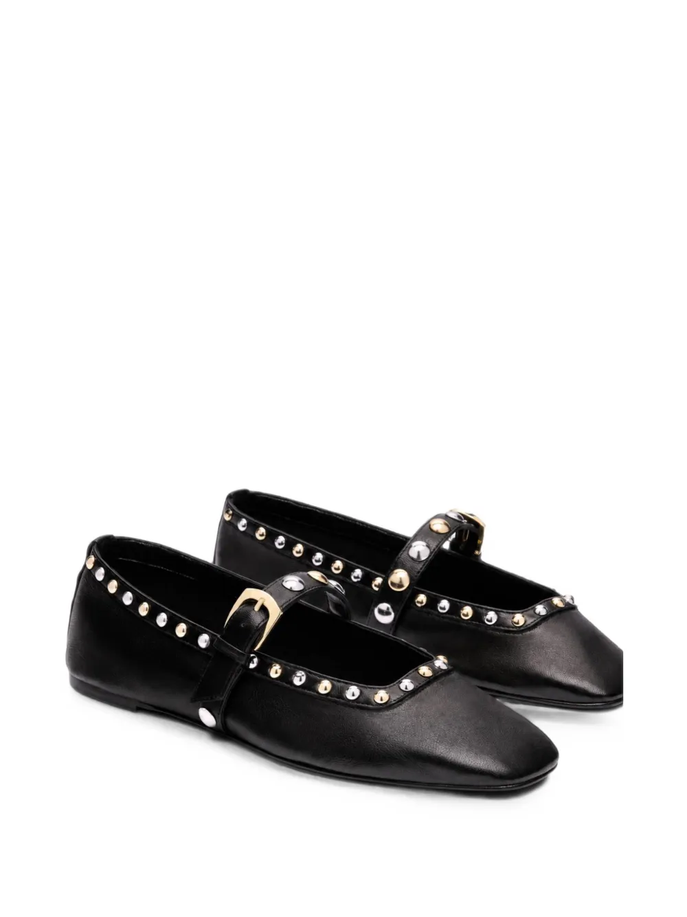 Stuart Weitzman Perry studded ballet flats Zwart